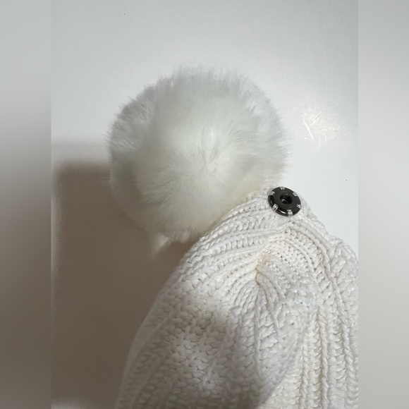 Love Your Melon 100% Cotton White Pom Beanie Adult All White with White Pom M7. main image 6